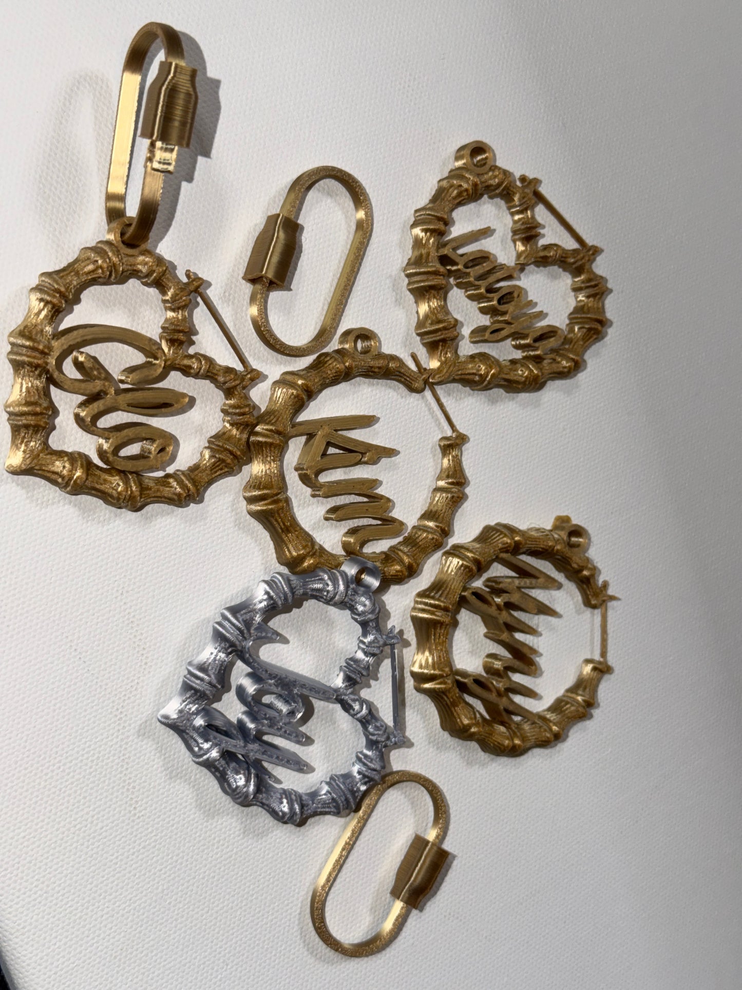 Custom Bamboo Earring Bag Charm