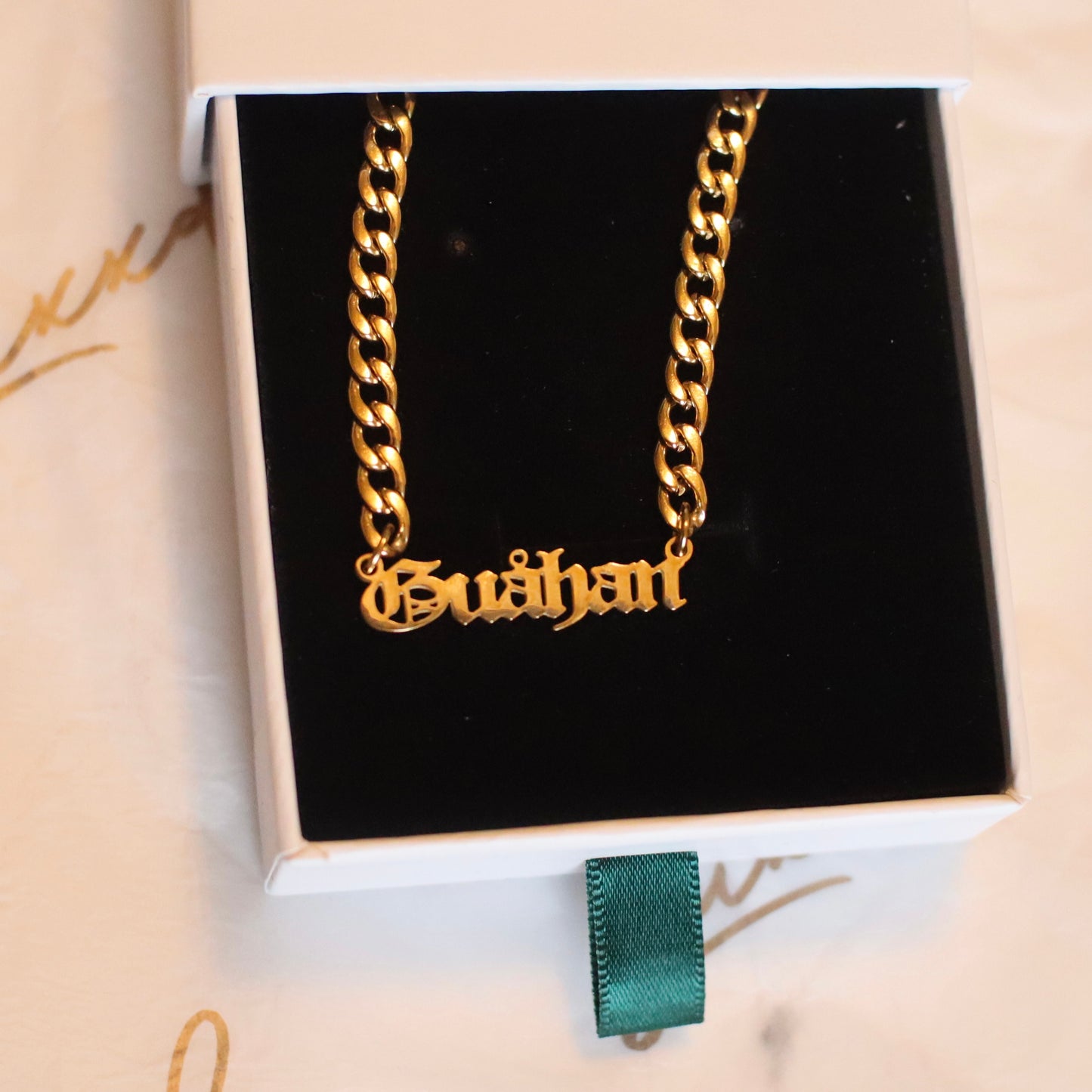Custom Old English Name Necklace