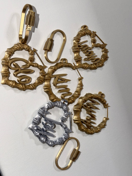 Custom Bamboo Earring Bag Charm