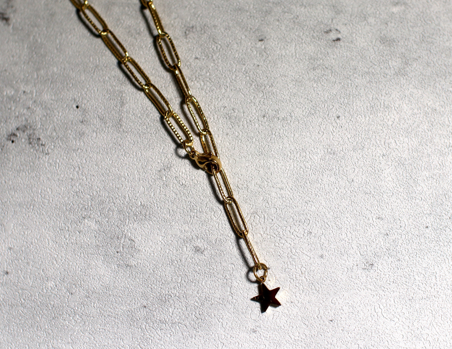 Paperclip Star Lariat Necklace