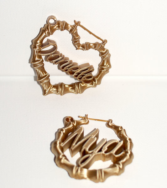 Custom Bamboo Earring Bag Charm